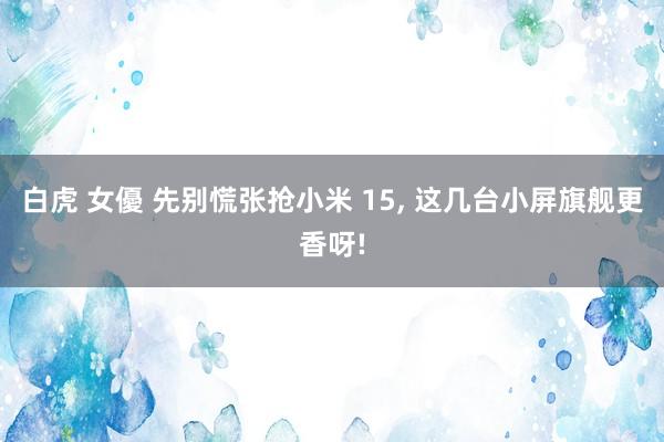 白虎 女優 先别慌张抢小米 15, 这几台小屏旗舰更香呀!