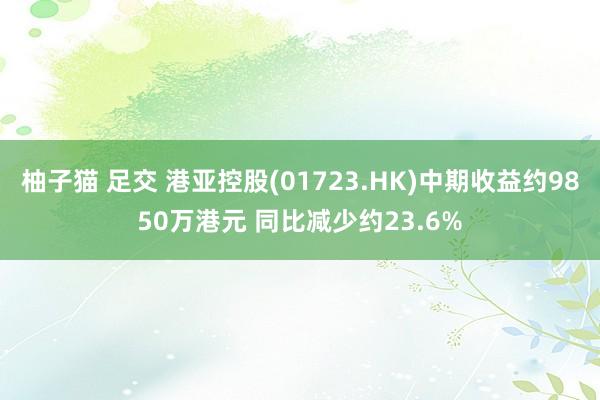 柚子猫 足交 港亚控股(01723.HK)中期收益约9850万港元 同比减少约23.6%